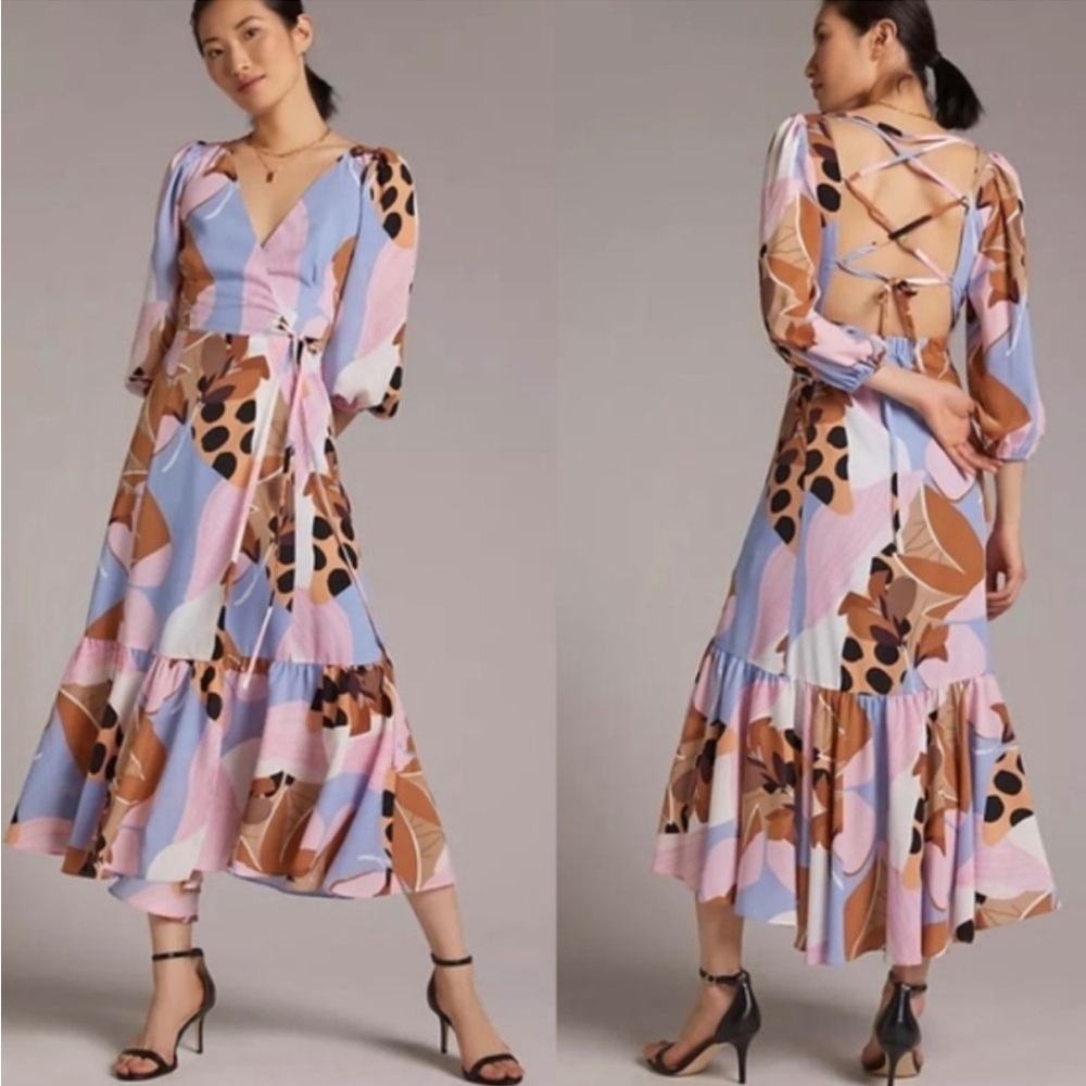 Hutch Multicolor Abstract Midi Dress